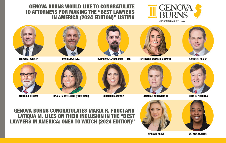 Genova Burns Attorneys Named to 2024 edition of 